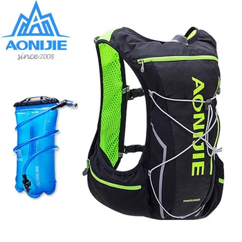 

AONIJIE 5L Outdoor Backpack Marathon Vest Pockets Bag for Running Rucksack Cycling Safety Gear With 2L Hydration Bladder