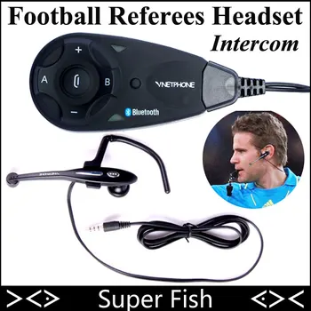 

Vnetphone Football Referees Headset Intercom 5 Users 1200m Same Time BT Full Duplex Talking Interphone Suit To Football Referee
