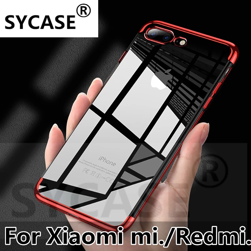 SYCASE For xiaomi mi 6 5X 6X mix2 8 se Redmi note 4X 5A S2 Silicone Cases Colorful Fashion Plating Transparent TPU Phone Cover |