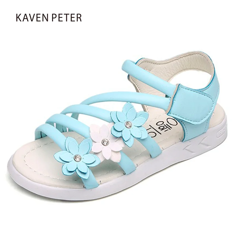 

Girls flower sandals for kids luxury brand beach shoes Cut-outs children orthopedic shoes Sandalias de las muchachas con la flor