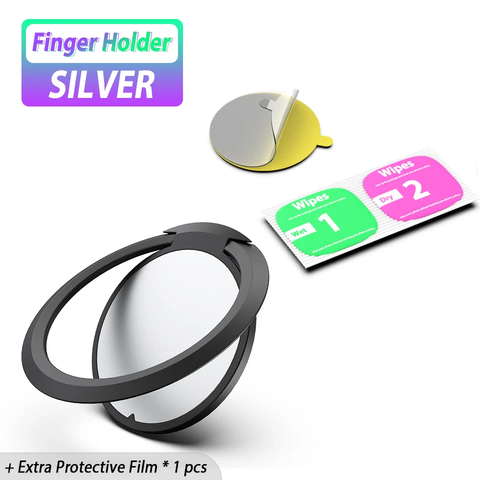 Круглый перстень, держатель для телефона в автомобиле, магнитное кольцо для телефона, держатель для планшета, смартфона, поддержка для iPhone, samsung, huawei - Цвет: Silver