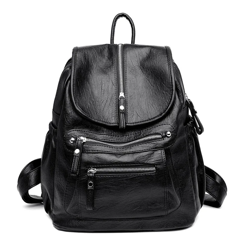  2018 Women Backpack high quality Leather Fashion school Backpacks Female Feminine Casual Large Capa - 32971703940