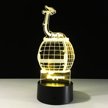 

New Cable Car Led 3d Light Touch Remote Control Colorful Novelty Usb Led Night Light 7 color change desk lamp