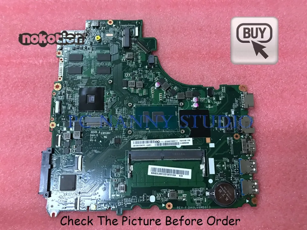 PCNANNY DA0LV6MB6F0 для Lenovo V310 15ISK материнская плата ноутбука i5 6200U DDR4