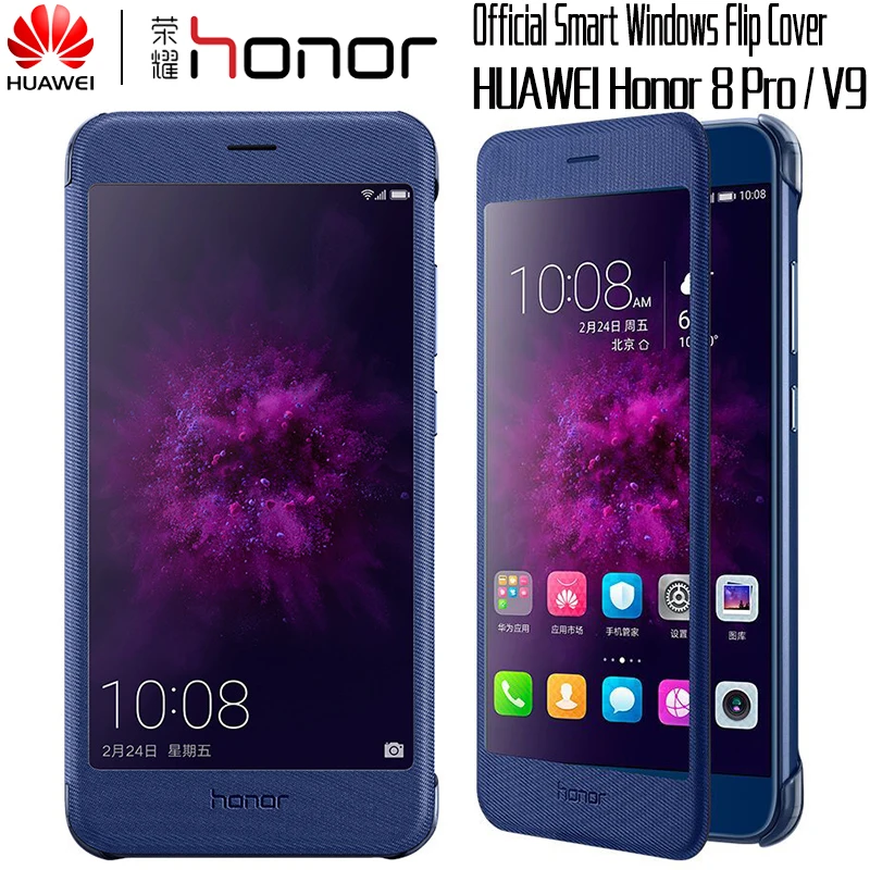 HUAWEI Honor 8 Pro Чехол Официальный смарт-чехол для Honor V9 чехол с зеркальным окошком кожаный флип-чехол для телефона чехол Funda