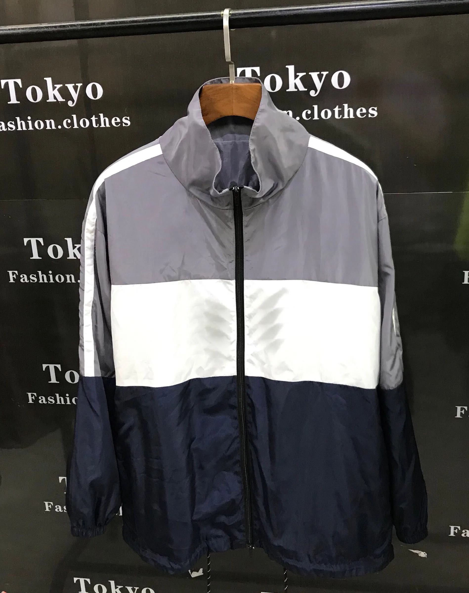 Best Version Logo Printed Colour Blocking Women Men Windbreaker Jacket Hiphop Streetwear Oversized Men Jacket Coats