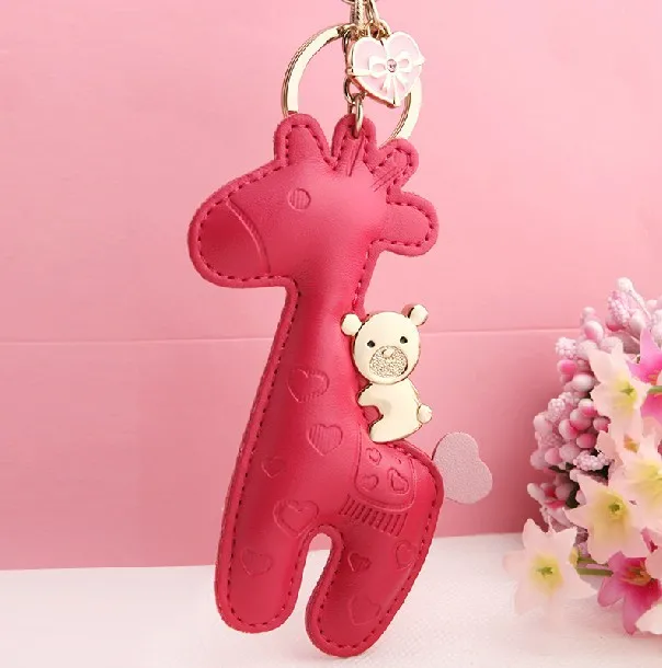 

New 2014 Brand Giraffe Key chain Keychain Trinket Key Holder Keyholder Novelty innovative Items Bag Pendant Wedding Gift Milesi