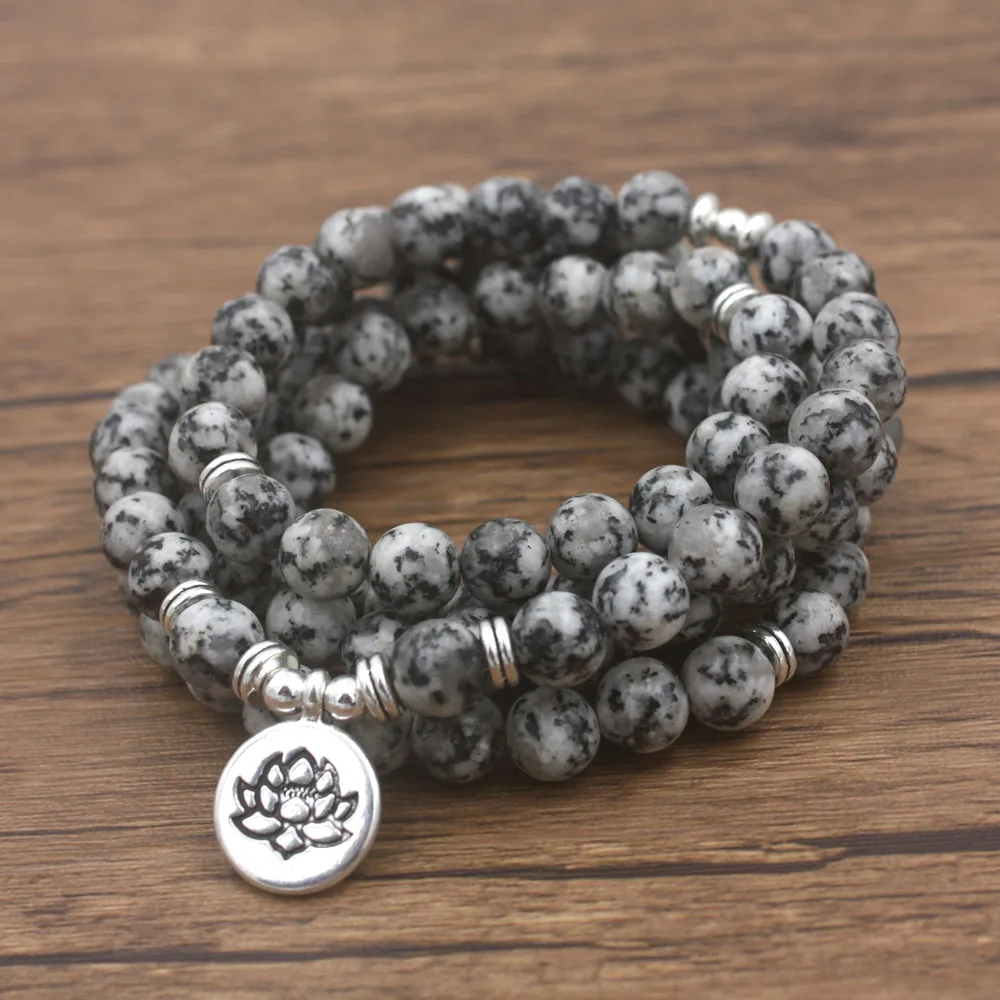 

Trendy 108 Mala Natural stone Lotus Bracelet Yogi Jewelry dropshipping Women`s Bracelet
