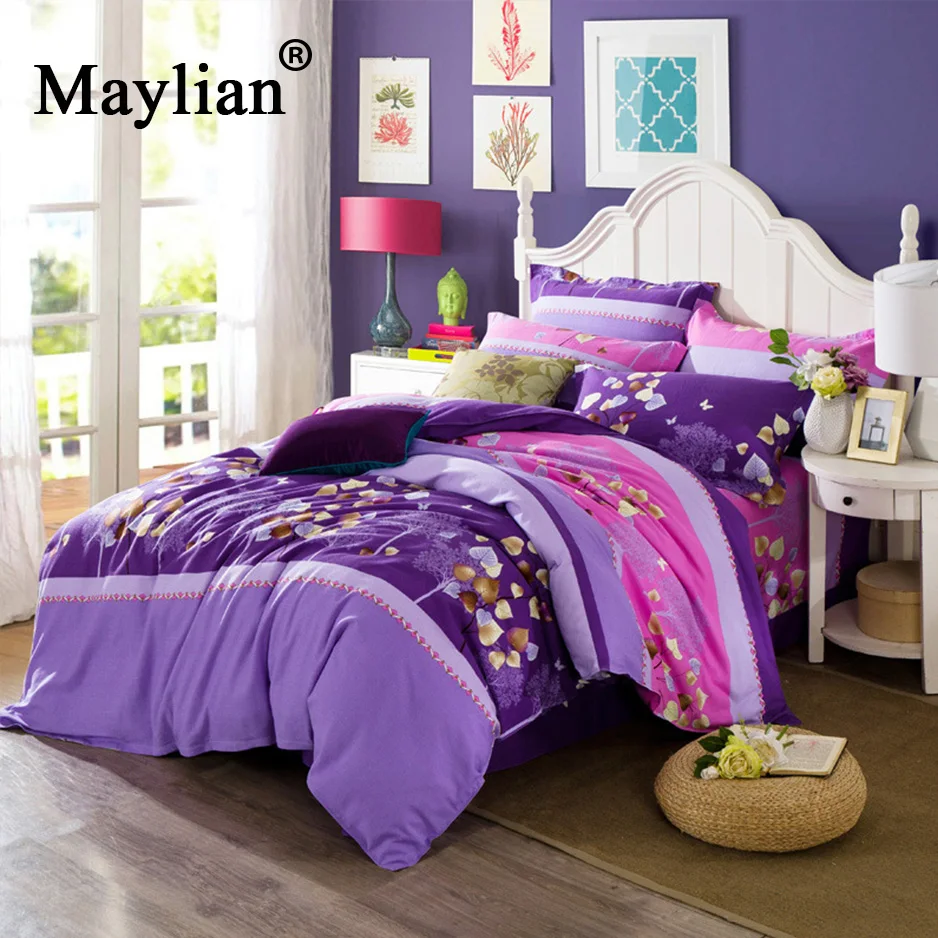 

Home Textile 4pcs Bedding Sets Duvet Cover Bed Sheet Pillow Cover 100%cotton Autumn Winter Warm Brand Be1039