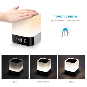 

Bluetooth Speakers LED Clock with Night Light Touch Sensor Bedside Lamp/MP3 Music Player Digital Alarm Clock Color Changing