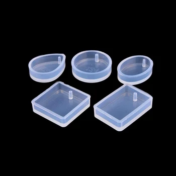 

5 Shapes Silicone Resin Casting Moulds with Hanging Hole for Epoxy Resin, Jewelry Making Earring Pendant DIY Crafts