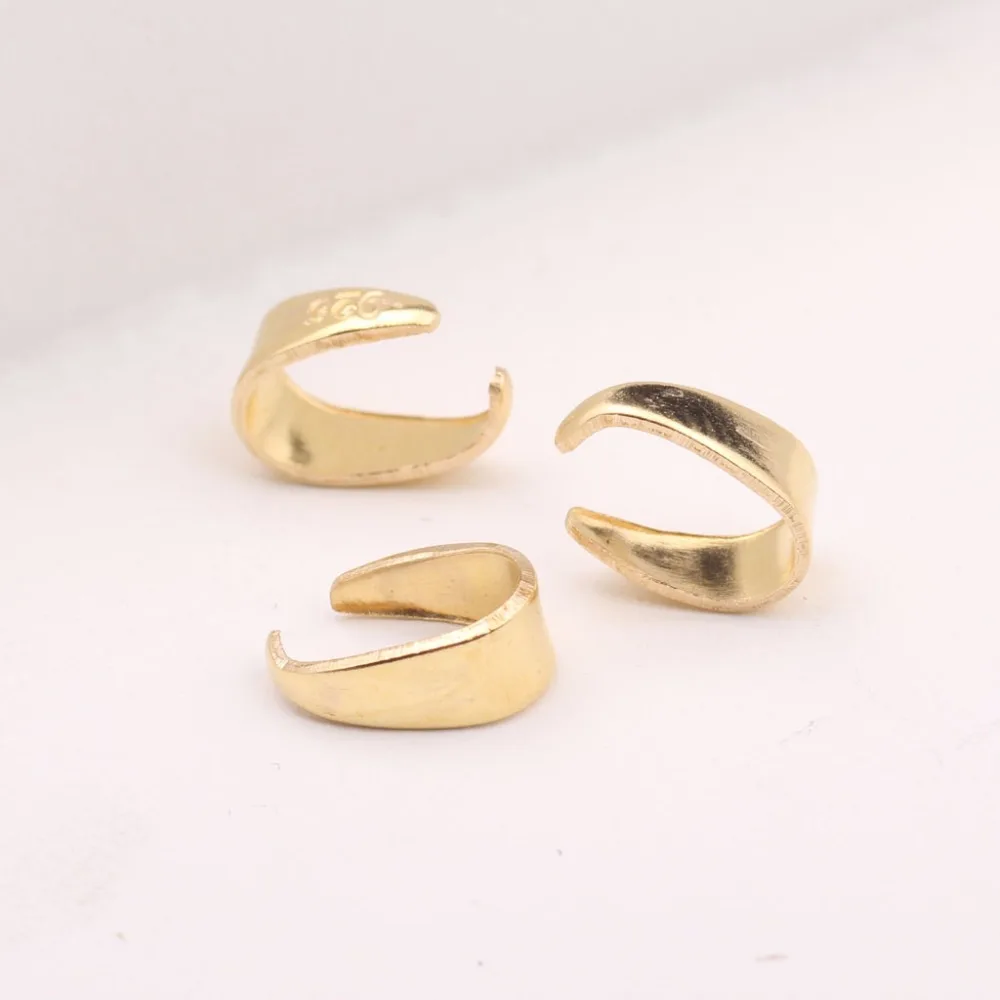 

reidgaller 100pcs copper 925 pendant pinch bails gold plated clips for necklace diy jewelry connector findings