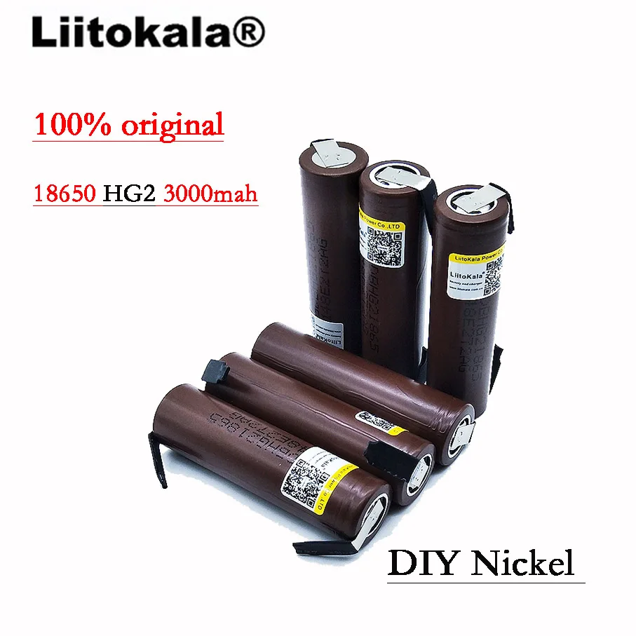 

2019 8PCS 100% original HG2 18650 3000 mAh battery 18650 HG2 3.6V discharge 30A, dedicated for e-cigarette batteries +DIY Nicke