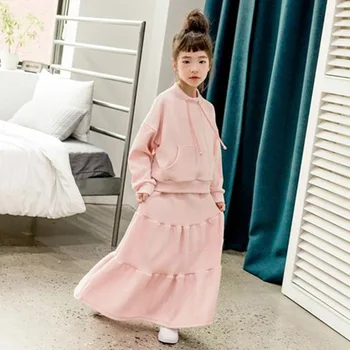 

2018 New Girls clothes set fashion sweatshirt + Skirt 2pcs for girl 3-14Y Kids Clothes sets Spring Autumn Korean Children Suits