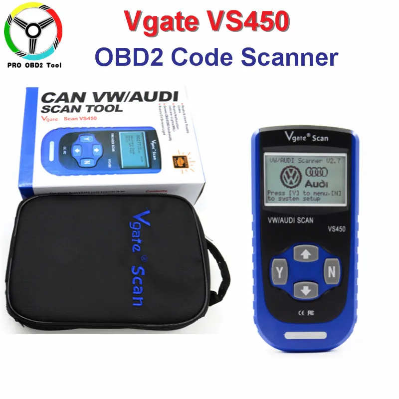 

2018 Newest Vgate VS450 VAG Code Reader Diagnostic Scanner Com Reset Airbag ABS for VS450 Audi VW free shipping