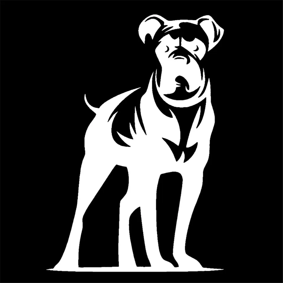 11.416.5CM Boxer Dog Pet Breed Vinyl Decal Cute Cartoon Animal Car Window Stickers BlackSilverLaser (3)