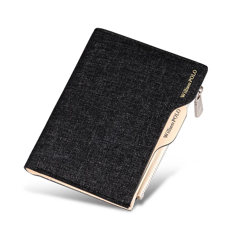

[Drop Shipping Only] WILLIAMPOLO Jean Fabric Men Wallet Cash Holder Removable Card Case For Driving License Coin Purse DP181370