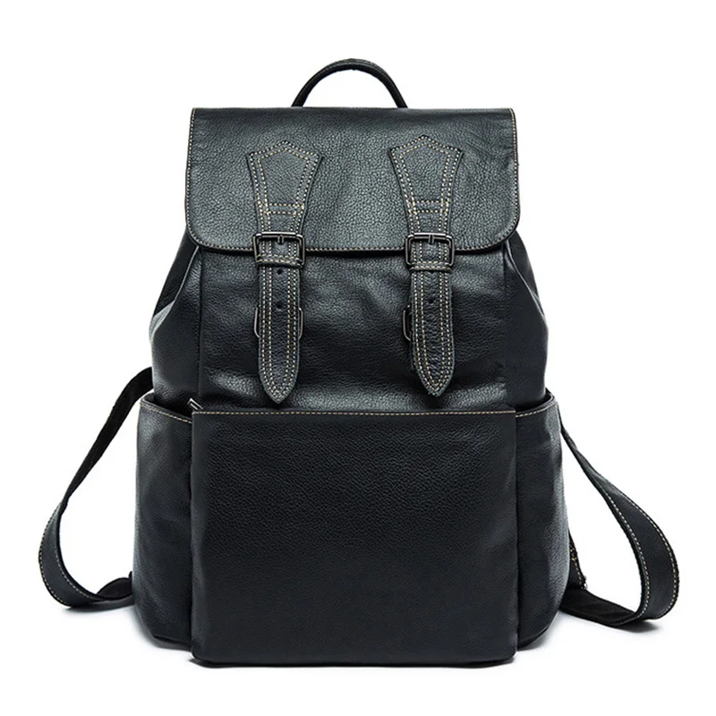 

OZUKO 2019 Genuine Leather Men Backpack Travel Mochila Mujer Fashion School Bag Designer Crazy Horse Skin Backpacks Men's