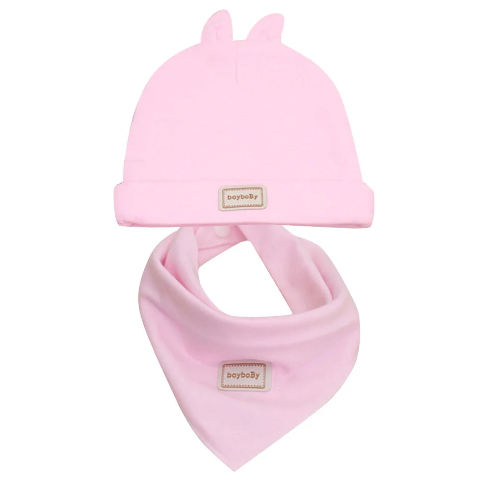 Toddler Baby Kids Bibs Saliva Towel Soft Combination Headband Rabbit Hat baby scarf bibs stuff feeding 2018