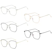 Модные несимметричные очки с прозрачными линзами, Ретро стиль, металлическая оправа, модные очки, аксессуары для улицы, защита от ультрафиолета/пыли