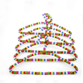

5pcs/lot plastic hanger pearl clothes rack color crystal hangers for clohtes