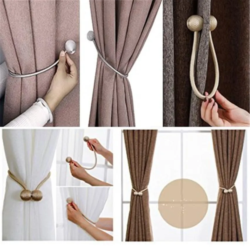 

2PC Magnetic curtain home decoration curtain seat with strong magnetic buckle