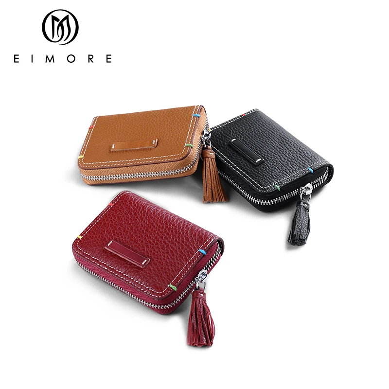 Дизайнерские кошельки EIMORE из натуральной кожи, держатель для карт, Модный женский кошелек на молнии для кредитных карт, тонкий и мини-кошелек