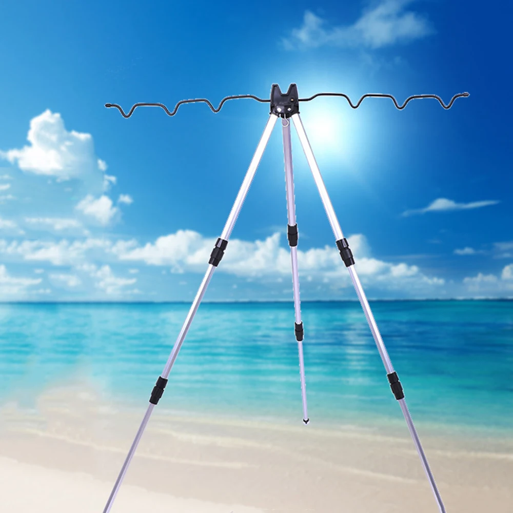 

Aluminum Alloy Telescopic Fishing Rod Stand Rest Sea Fishing Rods Tripod Holder Fishing Pole Bracket Adjustable 3 Sections