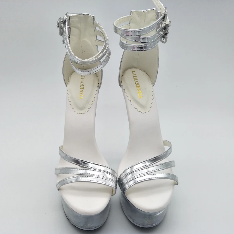 LAIJIANJINXIA/Для женщин романтические свадебные Танцы обувь для ночного клуба вечерние 15 см на высоком толстом каблуке Босоножки на платформе