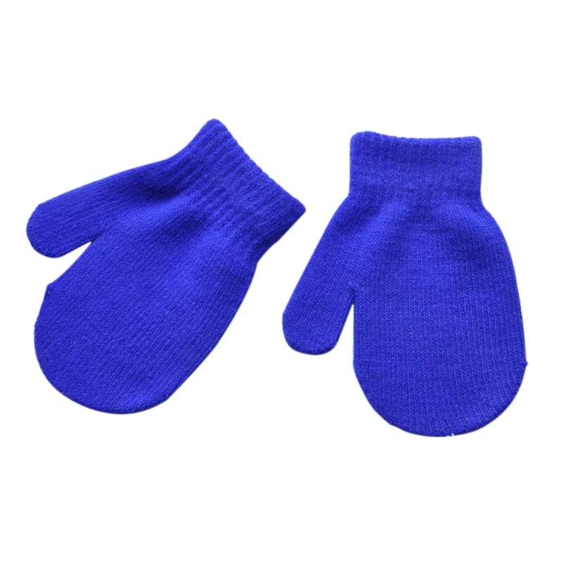 Новинка; детские вязаные перчатки детские волшебные перчатки для детей Детские эластичные вязаные зимние теплые S2 - Цвет: Синий