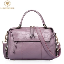 LUDESNOBLE Genuine Leather Bag Female New Alligator Crossbody Bag Female Handbags Vintage Shoulder Bags Ladies Women