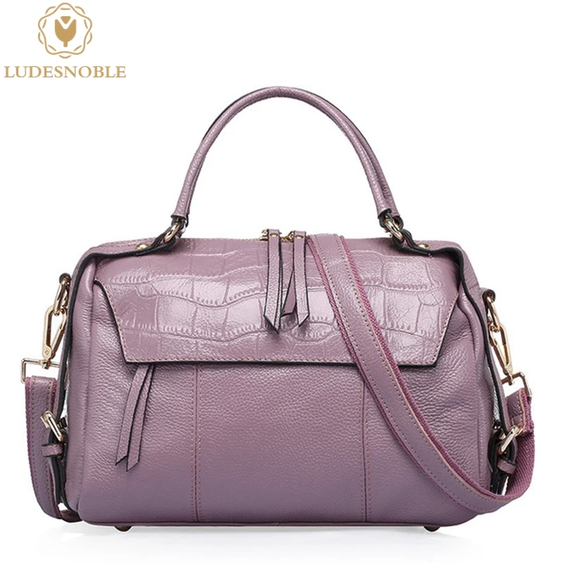 LUDESNOBLE Genuine font b Leather b font Bag Female New Alligator Crossbody Bag Female font b