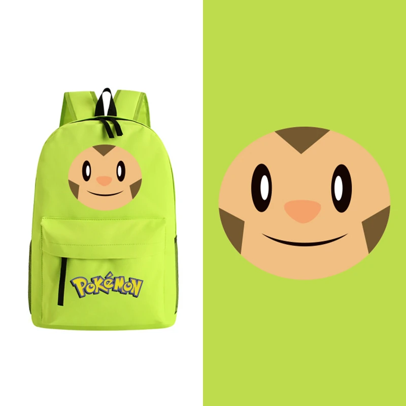 

2017 Japanese Anime Pokemon Kawaii Chespin Printing Emoji Backpacks for Teenage Girls Canvas School Bags for Teenagers