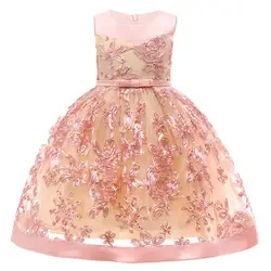 Платья с цветочным узором для девочек на свадьбу, торжество, день рождения, платье Вечерние для девочек, платье принцессы для маленьких