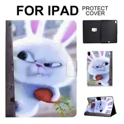 Для iPad 5th 6th Smart Case мультфильм кролик из искусственной кожи Стенд Крышка для нового iPad 9,7 2017 2018 iPad 2/3/4 воздуха 1 2 Pro 10,5 ''11''