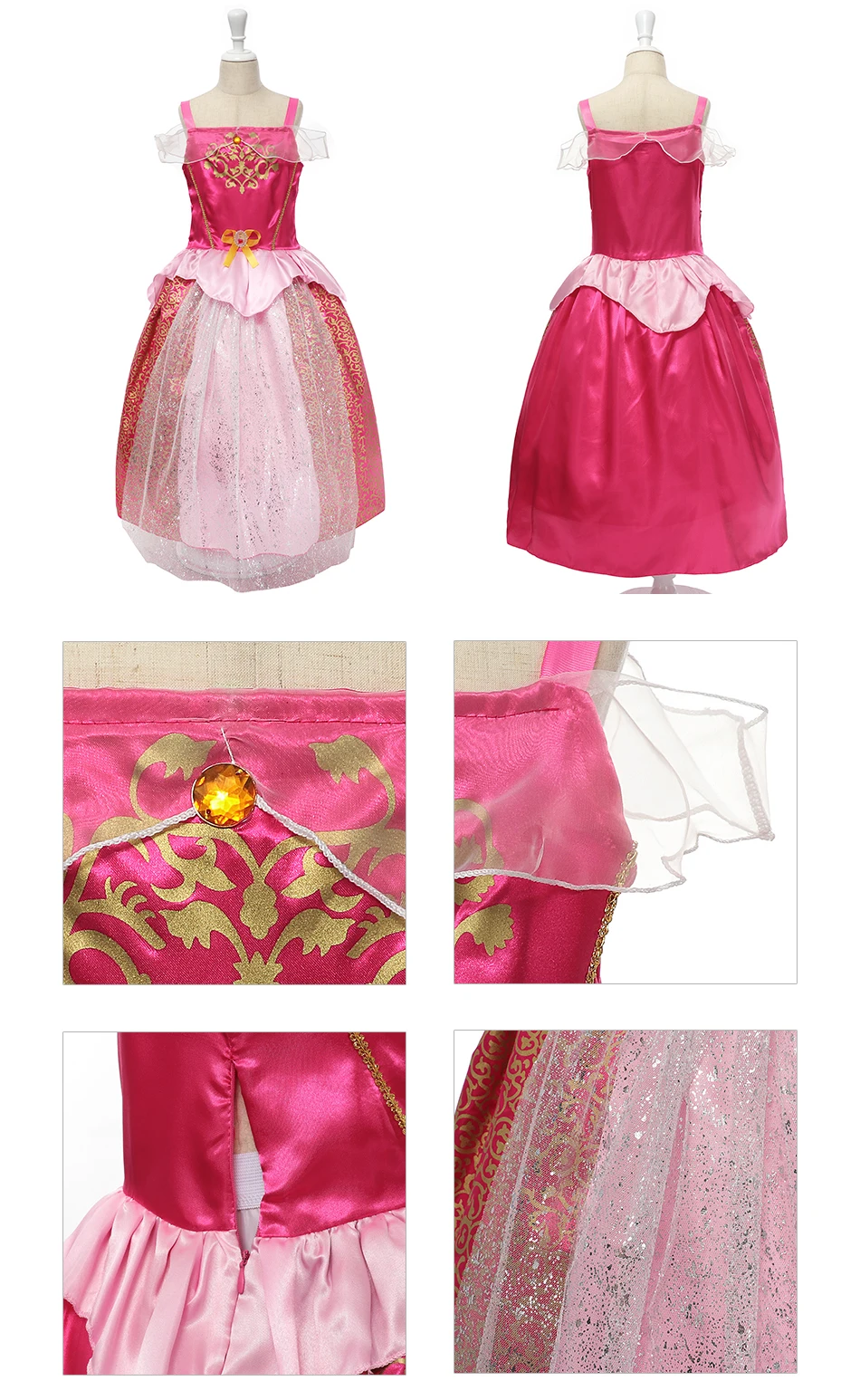 Летнее платье для девочек Детская Спящая красавица костюмированная игра костюм платье принцессы для маленьких девочек Рапунцель Cindrella Белоснежка платье