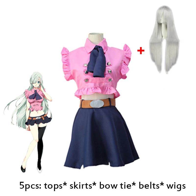 

2019 The Seven Deadly Sins of Elizabeth Lions Cosplay Costume Japanese Anime Nanatsu No Taizai Uniform Costume Clothes Free Deli