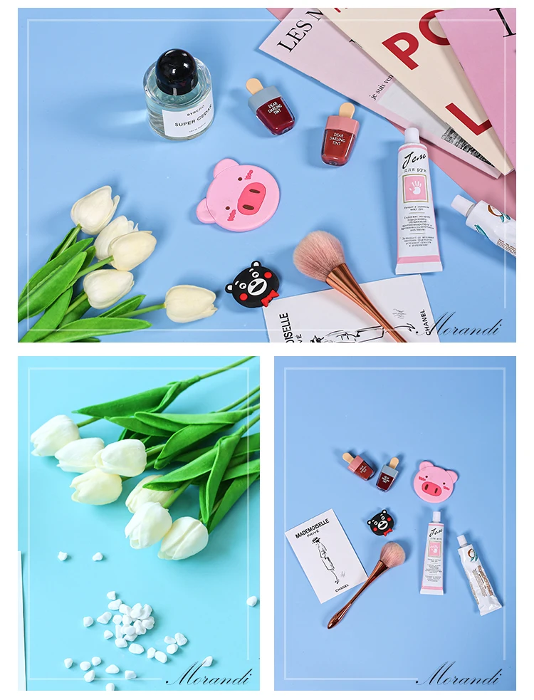

Morandi Solid Color Double-sided Photography Backdrop Paper Board Tabletop Shooting Background Adornment for Foods Makeup Tools