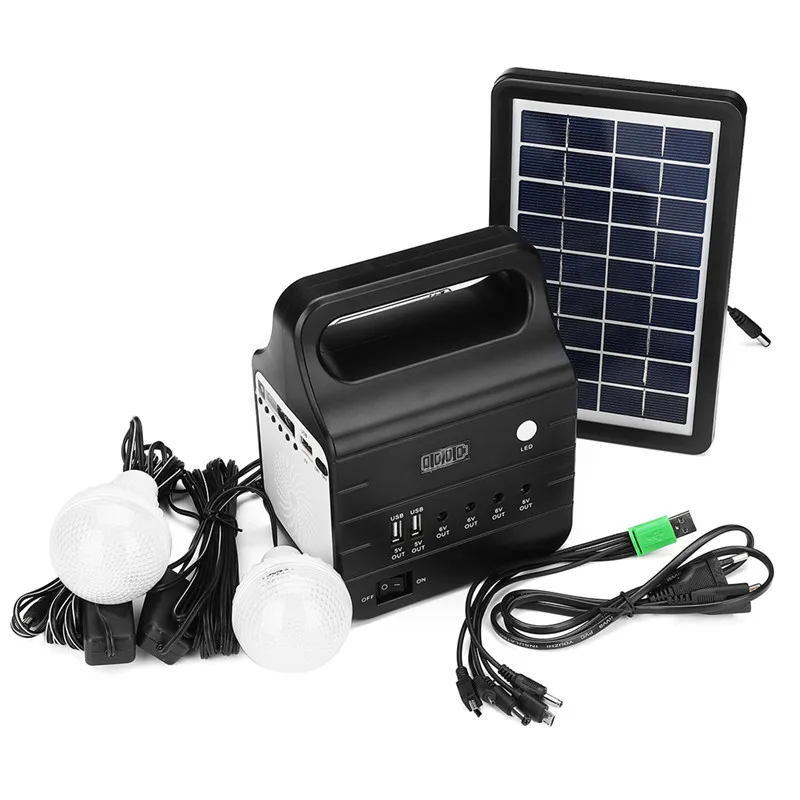 

Solar Power Panel Generator with 2xLED Bulb + Solar Power Panel 220V/3A 25W Multiple Environmental ProtectionSolar-charging