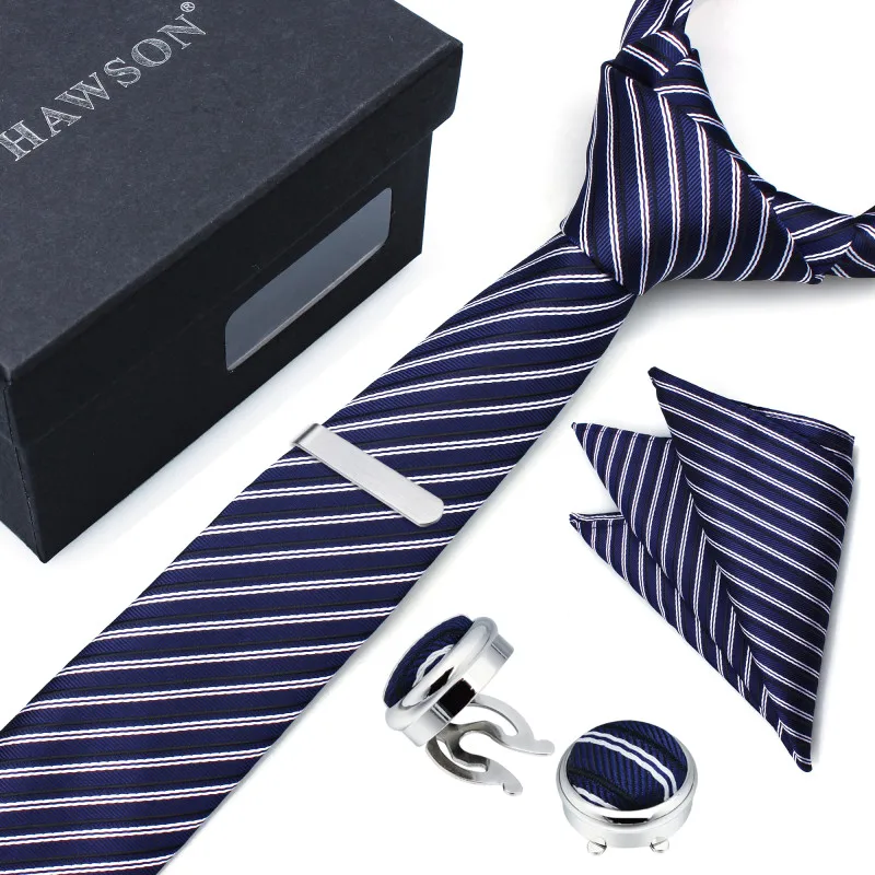 HAWSON Мужской комплект шейных платков карман квадратный галстук бар и кнопка Крышка Запонки Галстуки для мужчин