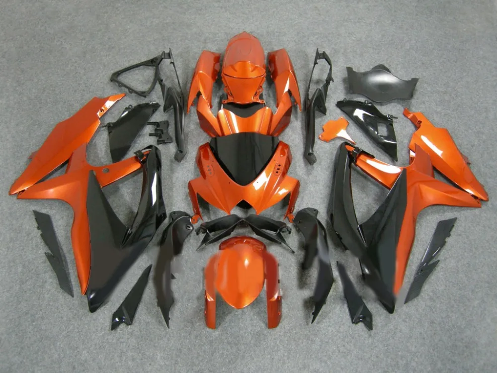 

Injection mold Fairing kit for SUZUKI GSXR600 750 K8 08 09 GSXR 600 GSXR 750 2008 2009 ABS Orange black Fairings+7gifts SP06