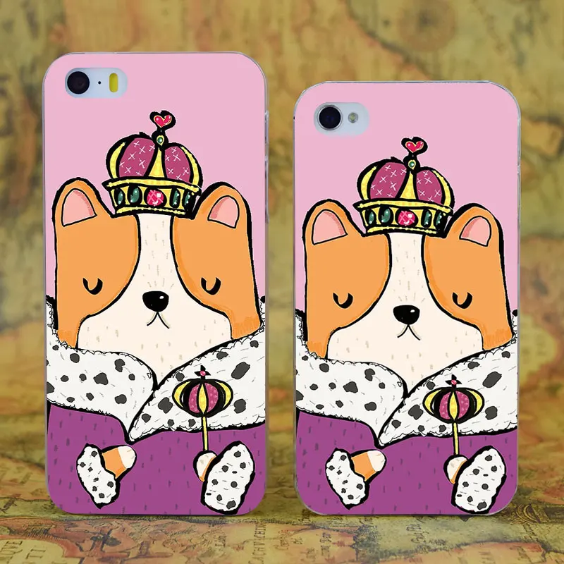 E0851 queen Corgi Прозрачный Жесткий Тонкий чехол для Apple iPhone X XR XS Max 4 4S 5 5S SE 5C 6 6S 7 8 Plus |