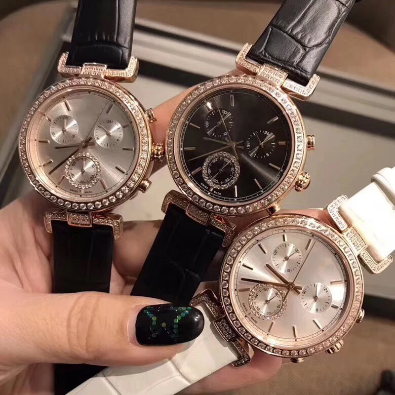 

Original Fashion Simple Ladies Luxury Watch Belt Strap Quartz Three-eye Dial Watch Men and Women Couple Watches Free Shipping