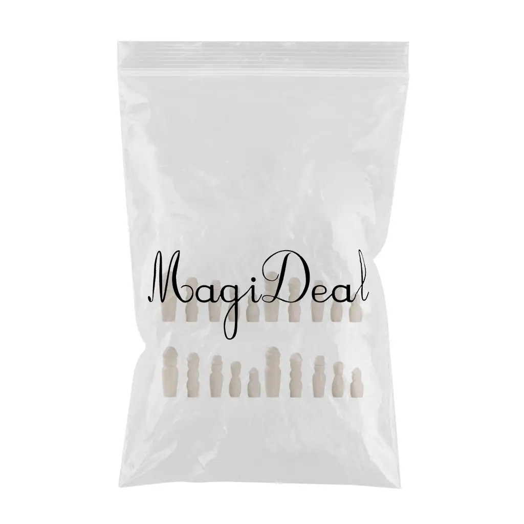 20pcs Unfinished Wood Blank DIY Family People Wooden Peg Dolls Bodies for Art Craft