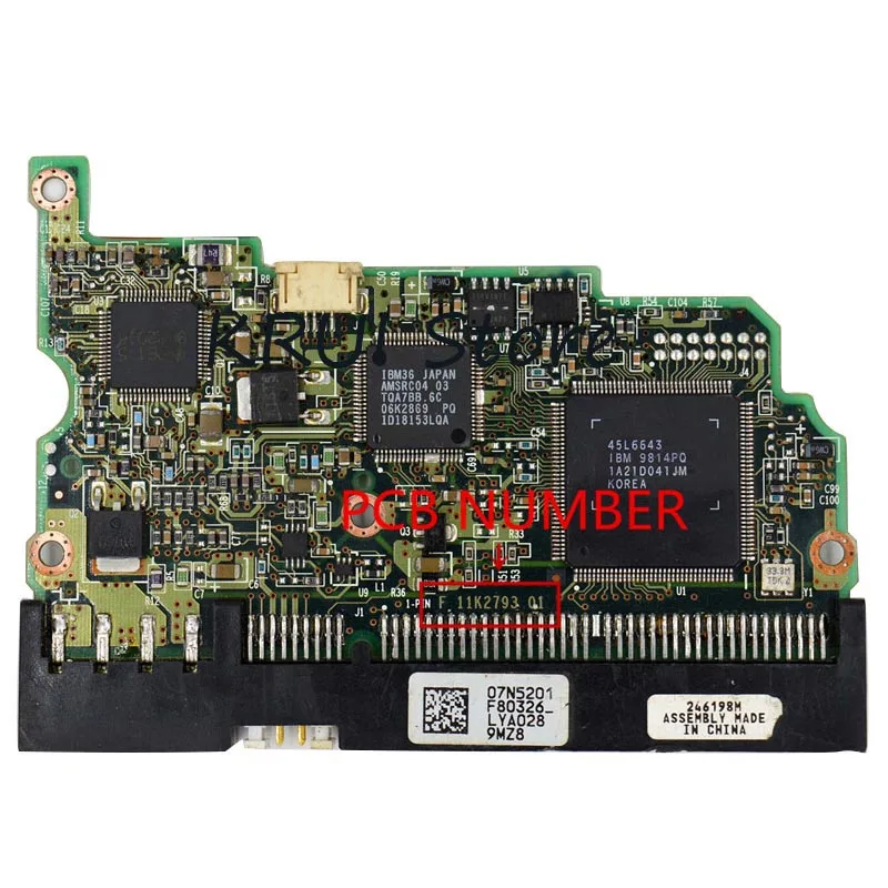HDD PCB Логическая плата/номер платы: F 11K2793 01 микросхема основного контроллера: 45L6643/наклейки: 07N5201