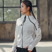 Осенний/Зимний трикотажный спортивный Для женщин Фитнес топы с высоким воротником, с капюшоном, с длинным рукавом Нескользящие кроссовки для бега, йоги рубашка быстросохнущая футболка для йоги пальто Костюмы