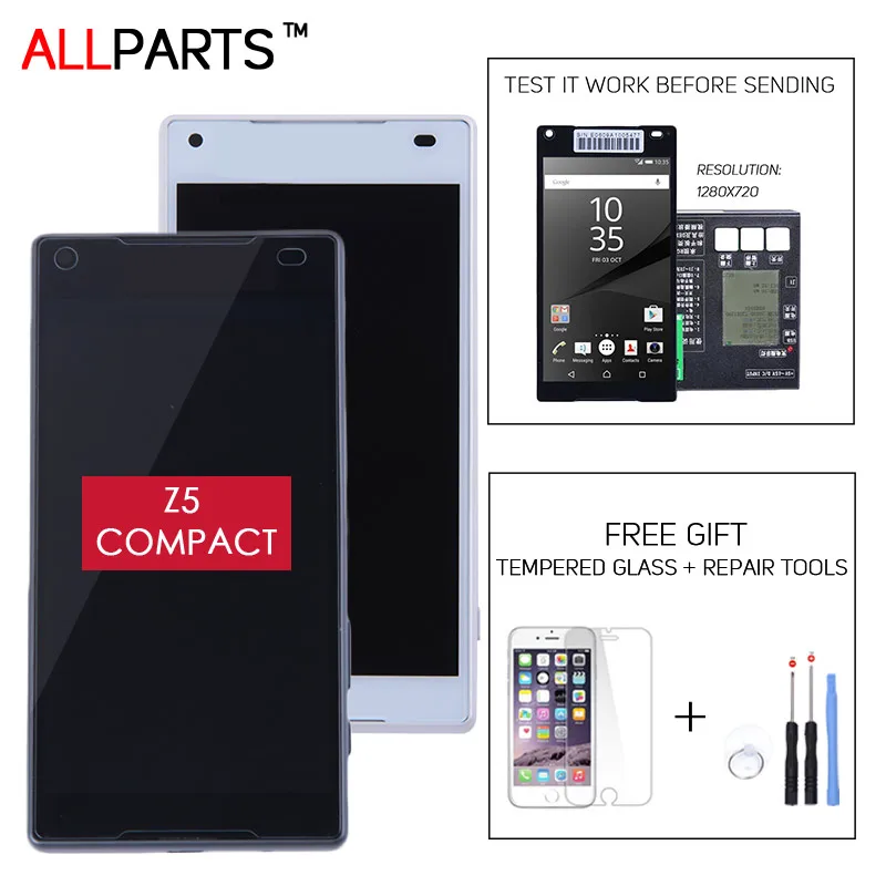 

Z5 Compact LCD Allparts Tested Original 4.6 Inch IPS 720x1280 Display For SONY Xperia Z5 Compact LCD Touch Screen with Frame