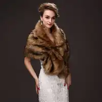 Popular Browns Faux Fur Stoles Wedding Bolero Women Winter Wedding Coat One Size Wedding Accessories 1 Piece Free Shipping