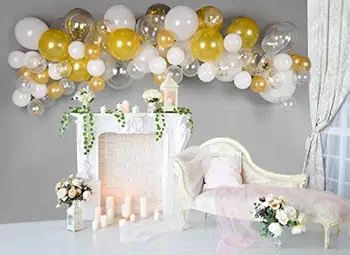 

100pcs balloons Selection White & Gold for Wedding, Bridal Shower, Birthdays, Baby Showers.