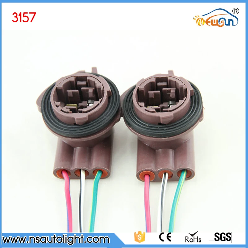 

3157 Pigtail Bulb Socket Fit Conventional LED or Glass Filament Style Bulbs